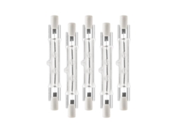 5 bombillas halógenas lineales R7s de 118 mm, 300 W, 230 V, regulables.