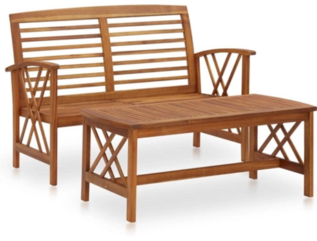 Conjunto 2 de muebles de jardín VIDAXL madera maciza de acacia