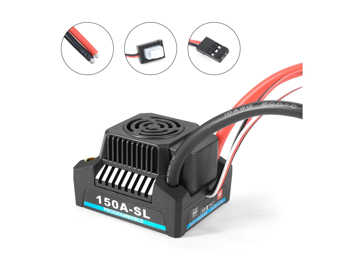 Esc Sin Escobillas 150a Con Conector Xt60 Bec 5a/5.8v Para Motor Brushless 3660/3670/3674 Coche Rc 1/8