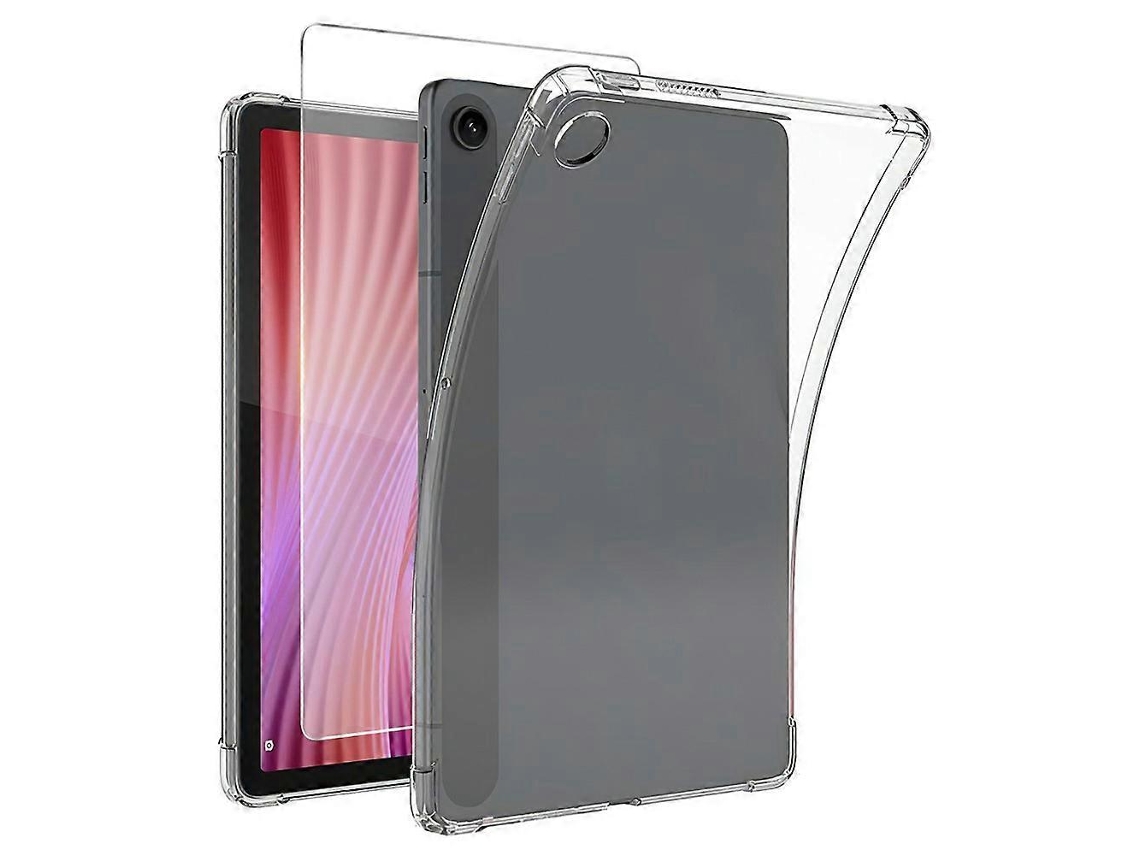 Compatible con Lenovo Tab 10.1 (2025). Funda protectora transparente de TPU, resistente a caídas + protector de pantalla de vidrio templado.