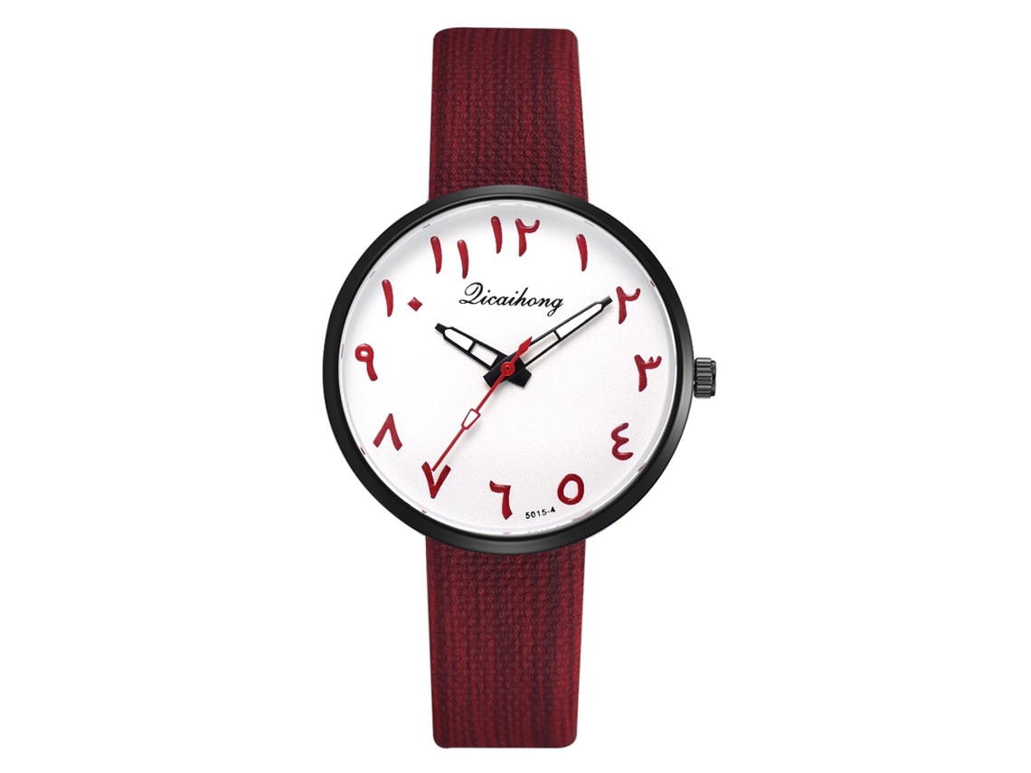 Reloj De Pulsera De Cuarzo Sencillo De Aleación Para Mujer (rojo)