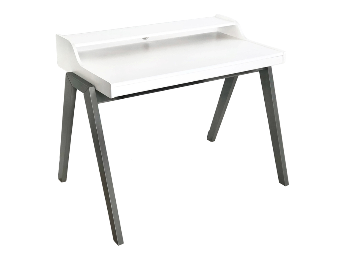 Mesa escritorio MUEBLEAR 'Nere' 110x86x75cm en color blanco y gris