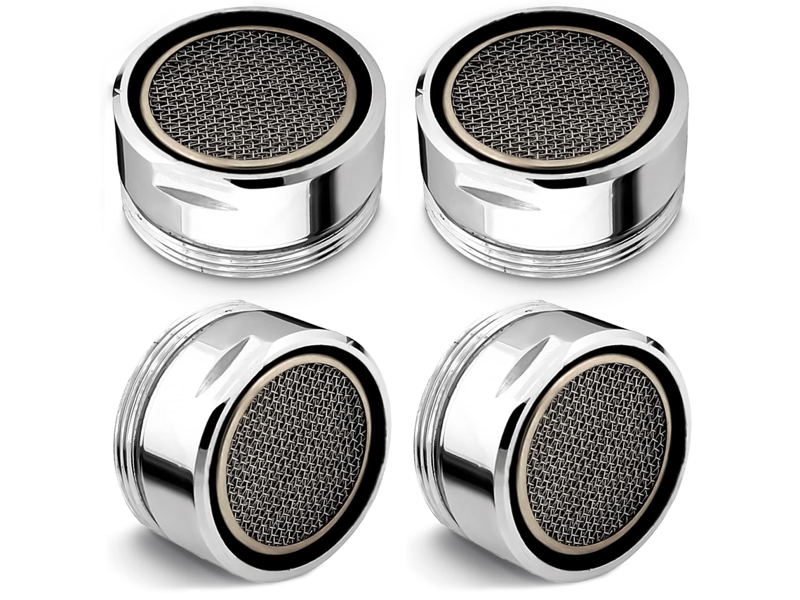 Kit Com 4 Unidades De Reparo Para Aerador De Torneira Banheiro, Aerador Alto Fluxo 24mm Rosca Externa M24 Para Pias De Cozinha E Banheiro.