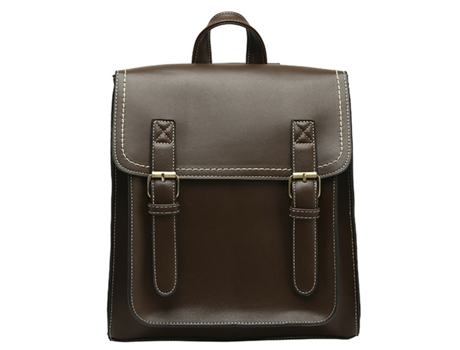 Mochila de cuero monedero para mujer Mochila para mujer Mochila de cuero PU Vintage para mochila universitaria, Café