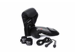 Kit de boxeo: guantes, bandas y cuerda de salto incluidos Bolsa de transporte Negro y rojo TRENDYFLAIR