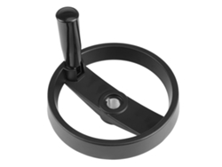 Volante de plástico negro de 2 radios para fresadora Sunflare