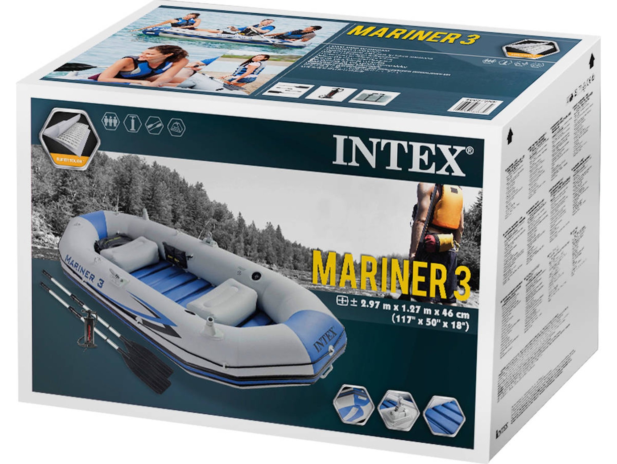 Barca Hinchable con Remos INTEX Mariner 3 (297 x 127 x 46 cm)