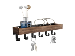 Estante de pared de madera para llaves, organizador para dormitorio, con múltiples estantes Tommy01