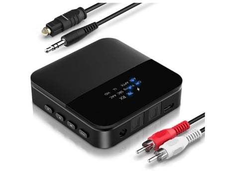 Receptor transmisor Bluetooth 5.0, adaptador de audio Bluetooth Cable de audio óptico digital RCA de 3,5 mm para TV/sistema estéreo doméstico de ba...