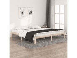 Estructura De Cama Sin Colchón Madera Maciza De Pino 200x200 Cm