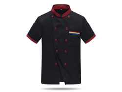 Uniforme De Chef De Manga Corta Para Hombre, Verano, Profesional, Negro, Talla M