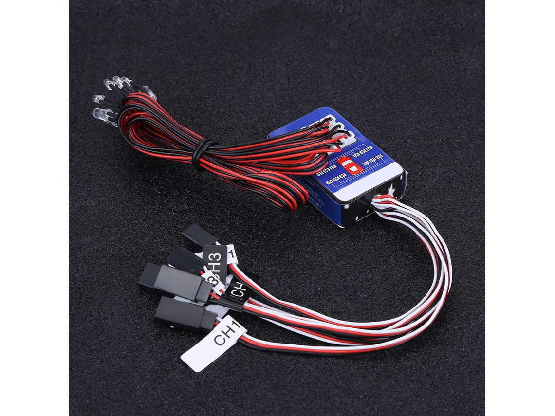 Kit De Sistema De Iluminación Led Para Coches Rc 1/10 Y 1/8 Con Luces Intermitentes - Accesorio Rc