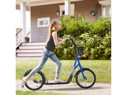 Patinete Infantil Con Freno, Cesta Y Altura Regulable - Azul