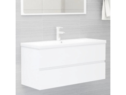 Mueble de lavabo de madera blanca Lovely Home