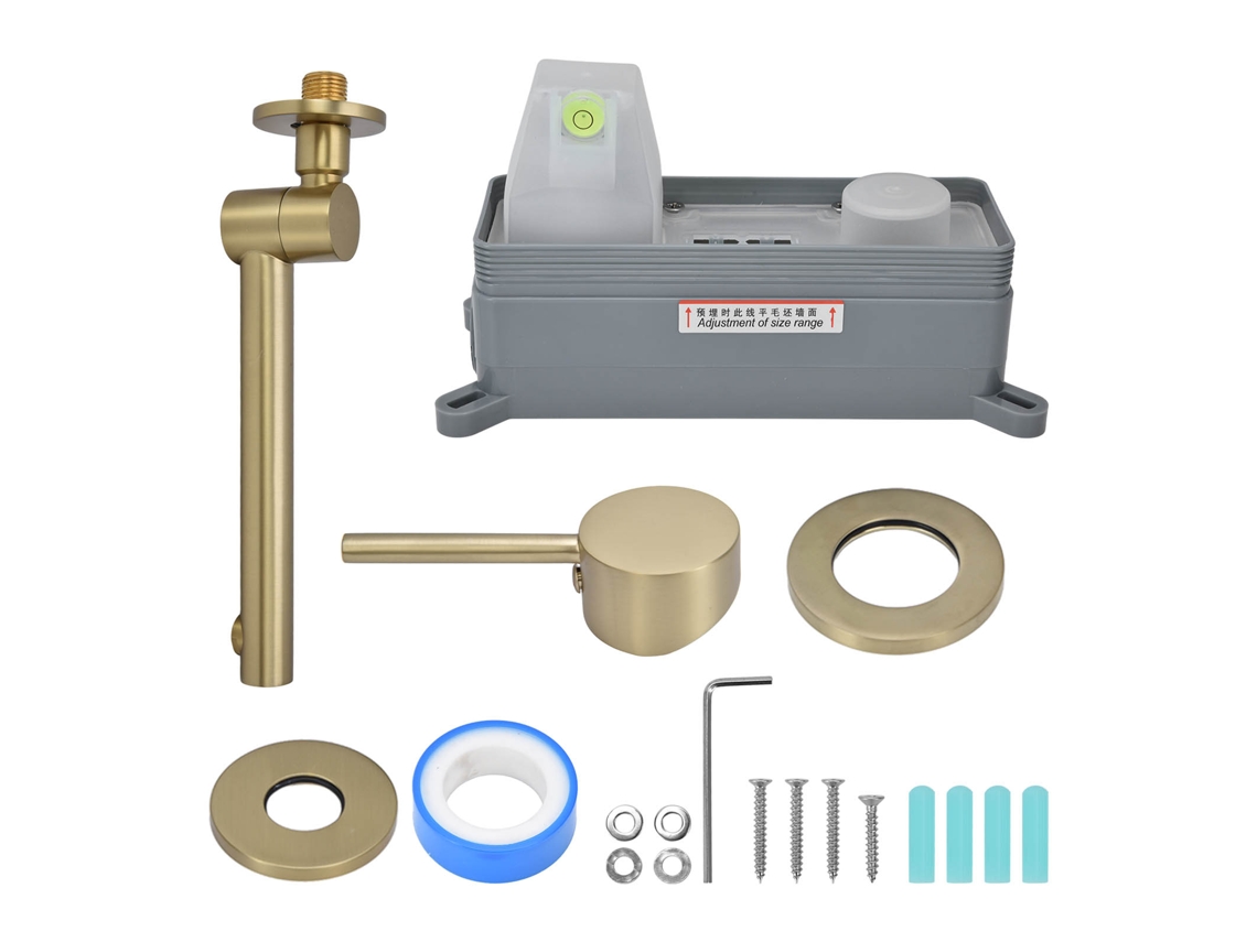 Grifo de pared dorado cepillado para lavabo y bañera con cables