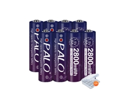 Pilas AA recargables, capacidad de 2800 mWh, tecnología de iones de litio, 8 pilas AA OEM