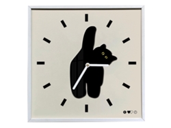 Reloj de pared Baok, innovador, de estilo nórdico, con un adorable estampado de gatito, silencioso, para salón, cocina y dormitorio, 30x30cm
