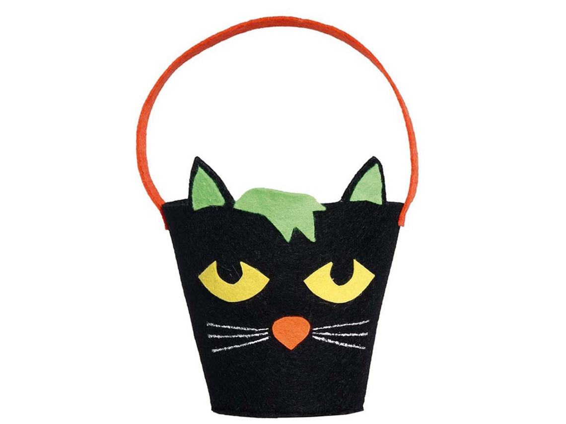 Accesorio GUIRCA Cubo De Feltro Gato Negro 20 Cm