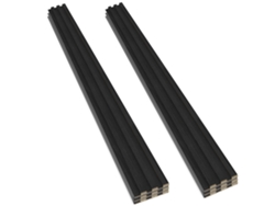 Conjunto de 6 paneles decorativos fonoabsorbentes Chopin de 235 x 18 cm para interior y exterior en WPC negro Frankystar