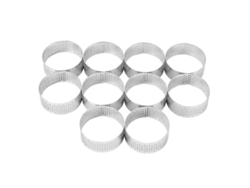 Anillos para pasteles Rebe-10 de acero inoxidable de 5 cm, resistentes al calor, perforados para pasteles y mousses.
