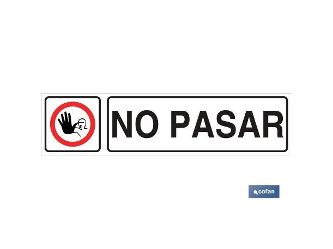 Señal glasspack adhesiva 175x44 no pasar