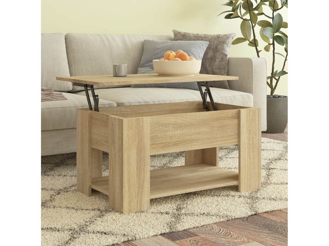 Mesa de Centro de Apoyo 79X49X41 Cm Madera Procesada Roble Sonoma