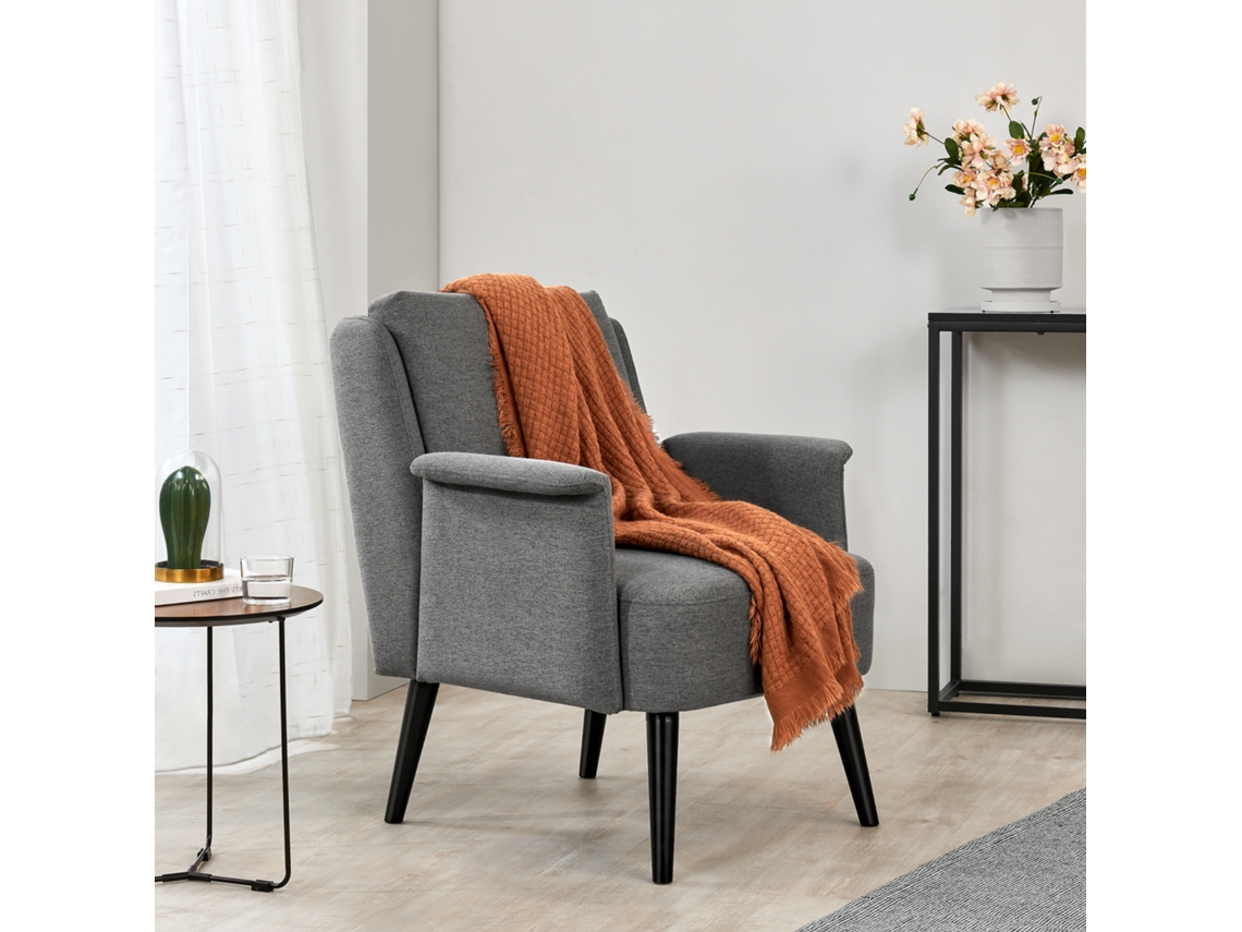 Sillón tapizado Edling madera contrachapada + madera 83 x 73 x 75 cm - Gris [EN.CASA]