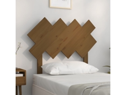Cabecero De Cama Madera Maciza De Pino Marrón Miel 92x3x81 Cm