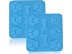 Moldes de silicona flexibles para chocolate para golosinas caseras para perros. Apto para horno, microondas y congelador (paquete de 2).