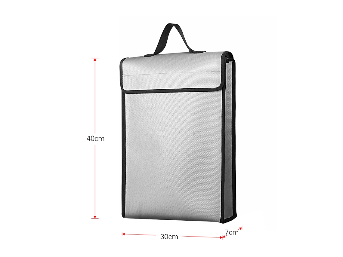 Bolsa De Documentos Ignífuga Y Impermeable Material Silicona Resistente Al Calor 1200℃ Capacidad Grande Para Archivos Dinero Pasaporte Tablet