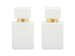 2pcs Frasco De Perfume De Vidro Vazio 30ml Com Bico De Aço Inoxidável Dourado E Atomizador Fino