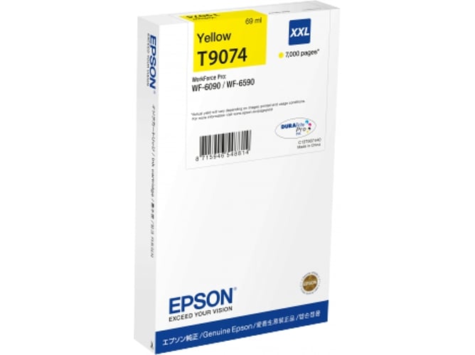 Cartucho de tinta original EPSON, T9074 69 ml , Amarillo, XXL, C13T907440
