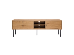 Mueble Tv Acabado Roble Claro Y Patas de Metal Negro 160 Cm Pernelle MILIBOO