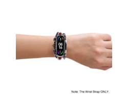 Cinto De Substituição Para Mi Band 5/6/6 Nfc Pulseira De Couro Com Contas Design Étnico Compatível Xiaomi