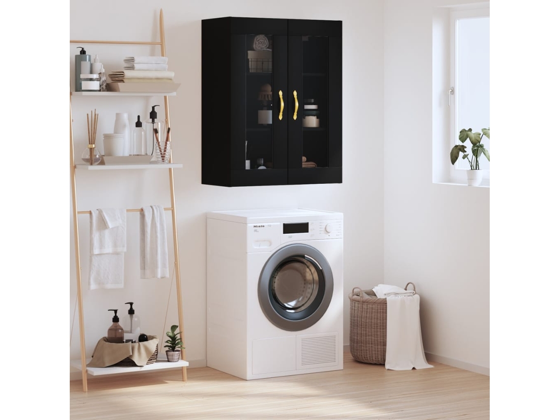 Armario De Pared Negro 69,5x34x90 Cm
