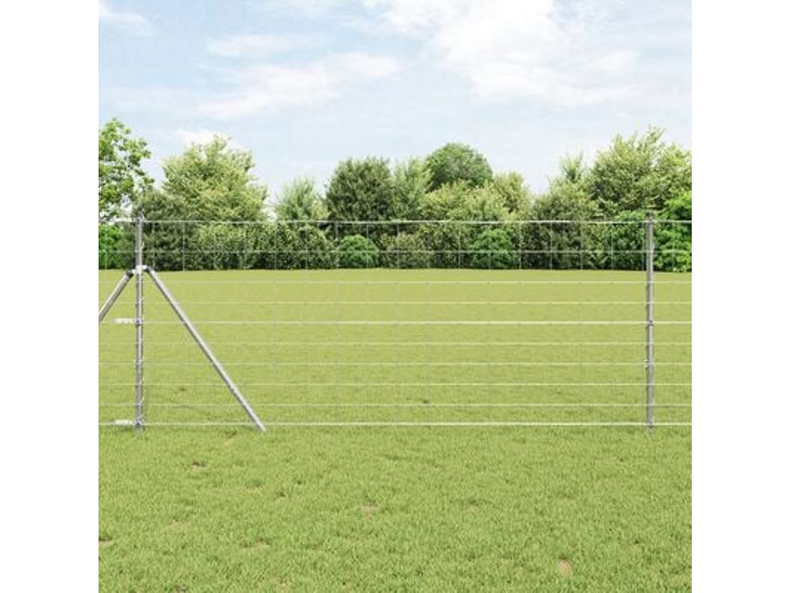 Cerca de campo de acero galvanizado de 1 x 25 m Wsd792739 Lovely Home