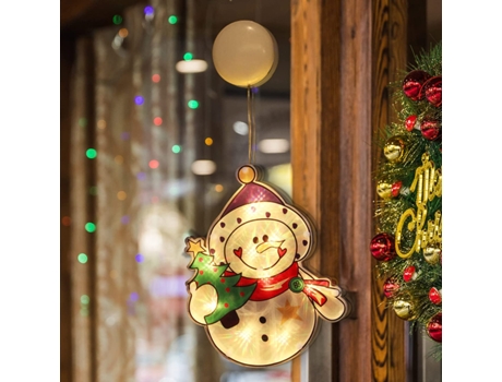Adorno de Navidad Decoraciones Luces Colgantes Ventana Lámpara Cálida Ventosa