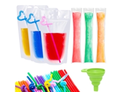 160 Unidades De Bolsas De Bebida Transparentes Com Zíper E Sacolas De Picolé Descartáveis 100 Unidades De 17 Onças Diy Ice Pop Smoothie De Frutas Sac