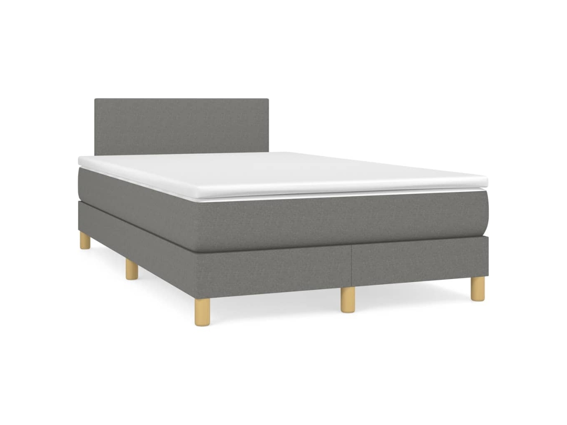 Maison Exclusive - Cama Box Spring Con Colchón Tela Gris Oscuro 120x200 Cm
