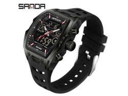 Reloj Electrónico De Moda (totalmente Negro) Con Acabado Luminoso Y Alarma Resistente Al Agua.