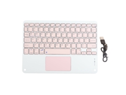 Teclado Bluetooth Com Touchpad 78 Teclas Ultra Slim Silencioso Portátil Sem Fio Para Smartphones Tablets Laptops Rosa