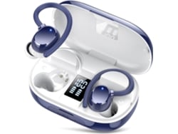 Auriculares Deportivos Azul Escuro Bluetooth 5.3 128h Pantalla Led Enc Bass Profundo Ipx7 Ganches