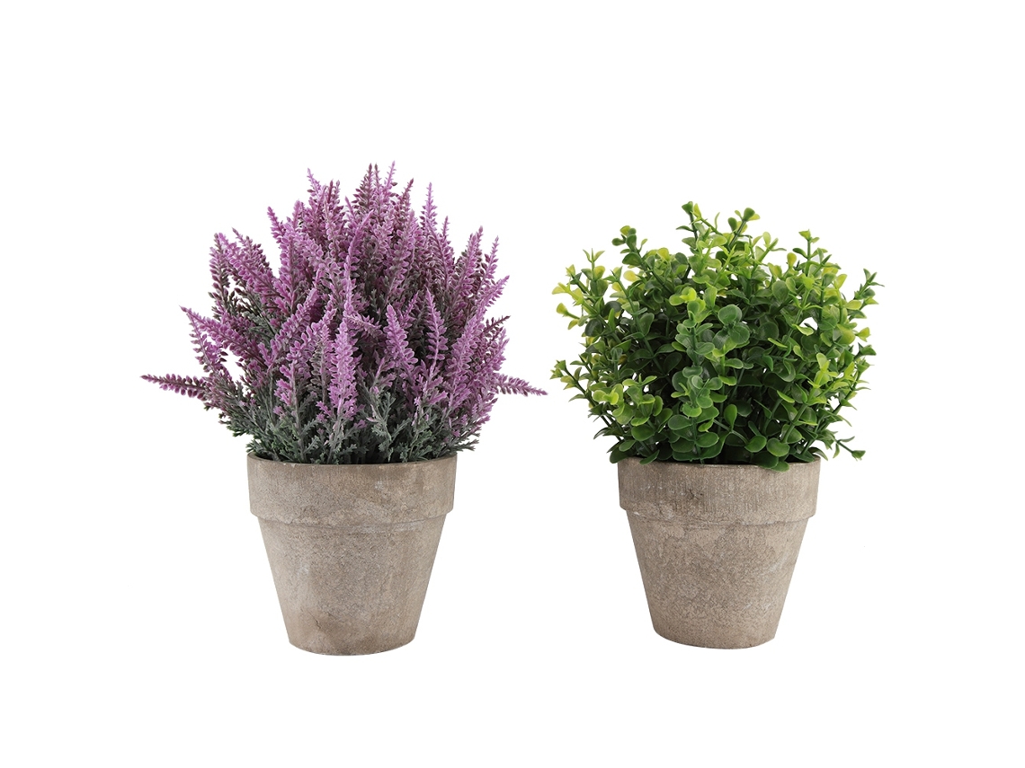 2 piezas de pantalones artificiales con lavanda sintética para decoración del hogar y el baño.