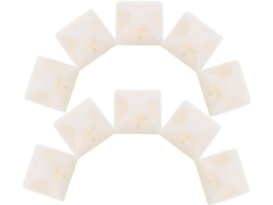 Clips Autoadhesivos Para Cables, 20x20 Mm, Bases De Sujeción De Cables De Abs Blanco, 500 Unidades.