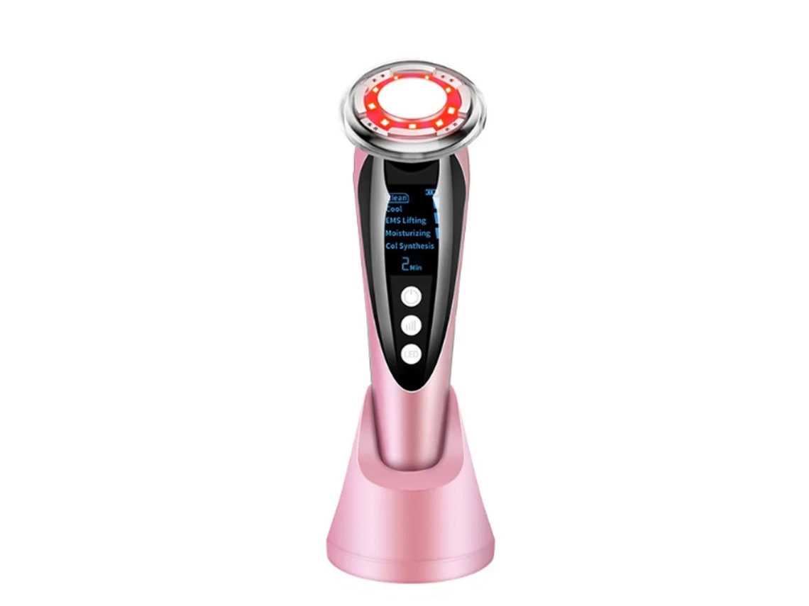 Instrumento de belleza Yizhood D818, instrumento de belleza ultrasónico para el cuidado facial, color rosa