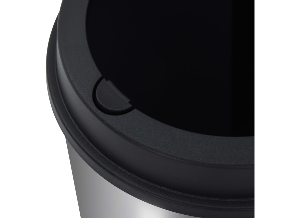 Cubo de basura plateado y negro de 50 L