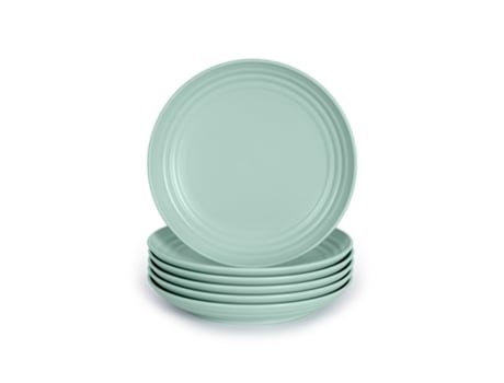 Juego de 6 Platos Clásicos Reutilizables de 16 Cm PLASTIC FORTE (Verde)