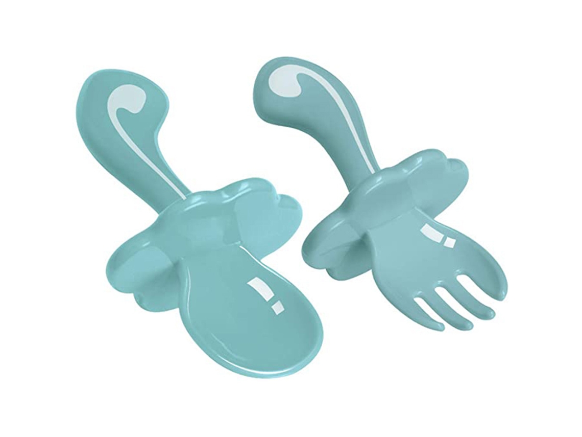 Juego De Cuchara Y Tenedor Para Bebés Para Un Aprendizaje Seguro De La Alimentación Con Fácil Agarre, 2 Piezas.