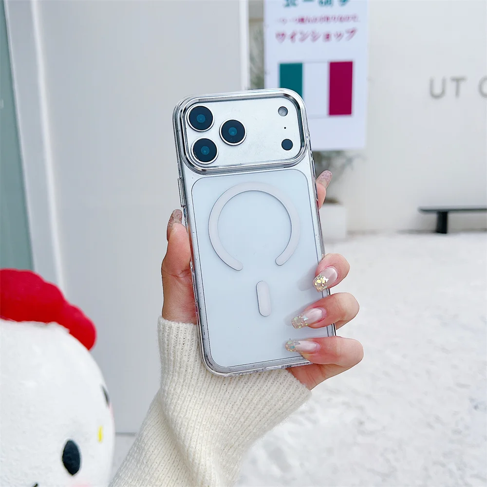 (iphone Air, Blanco) Funda Magnética Transparente Para Iphone, Compatible Con Magsafe.