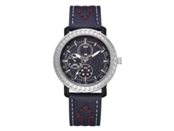 Reloj De Cuarzo Analógico Casual Simple Para Hombres Con Correa De Cuero Pu Azul